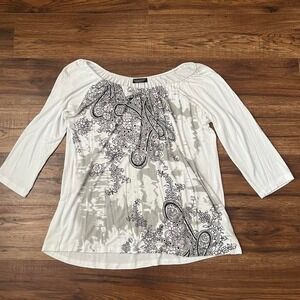 Y2K Vanilla‎ Sugar Boho Top Studded Paisley Floral Tee Women Large Grunge Fairy